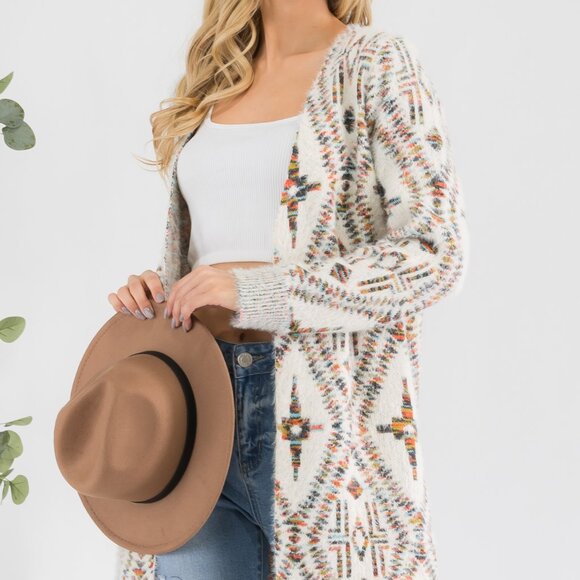 Celtic Print Boho Western Duster Cardigan - Picture 4 of 7